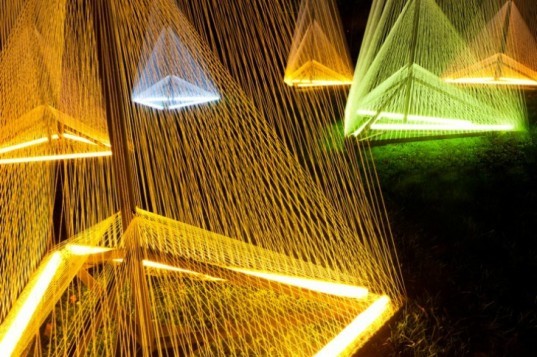 Sébastien Preschoux, nuit blanche, light sculpture, green art, sustainable artwork, installation art, glowing artwork,