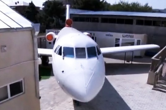 Gari Chapidze, recycled plane, upcycled plane, plane home, plane school, kindergarten plane, kindergarten georgia, Yakovelv 42 plane, Tsbilisi airport, Rustavi georgia