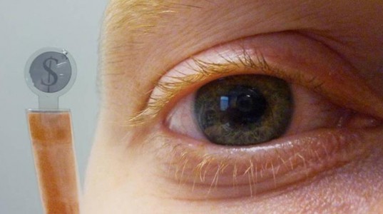 lcd contact lens, lcd, liquid crystal display, ghent university, dollar sign, eye