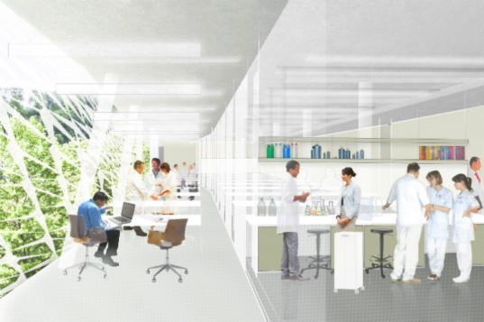 AGORA Cancer Center, Behnisch Architekten, switzerland, green roof, cancer center, lausanne, ISREC