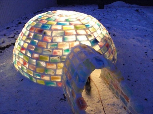 rainbow igloo igloo, diy igloo, colorful igloo, rainbow igloo, david gray, canada igloo, man builds igloo, hand-built igloo