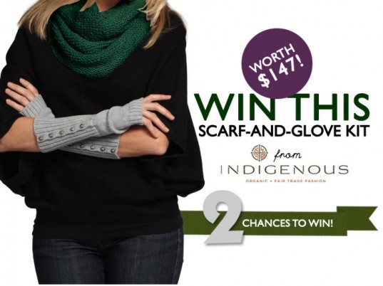 eco-fashion, eco-fashion giveaways, Eco-Friendly Accessories, eco-friendly gloves, eco-friendly knits, eco-friendly knitwear, eco-friendly scarves, ethical fashion, ethical scarves, Fair Trade, fair trade scarves, fair-trade clothing, fair-trade fashion, green fashion, Indigenous, Indigenous Designs, organic cotton, sustainable accessories, Sustainable Fashion, sustainable gloves, sustainable knits, sustainable knitwear, sustainable scarves, sustainable style