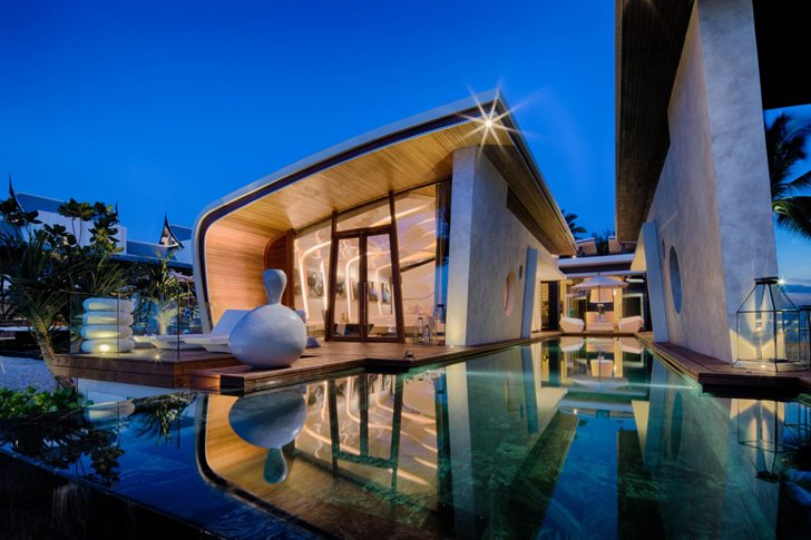 green design, eco design, sustainable design, A-cero architects, Iniala Beach House, glass curtains, Phuket resort, scuba school