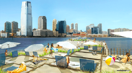 new york city, city beach nyc, manhattan beach, manhattan, thunderclap, kickstarter, blayne ross, workshop/apd, craft engineering studio, floating beach, west village, hudson river, temporary beach, popup beach, waterfront revitalization initiative