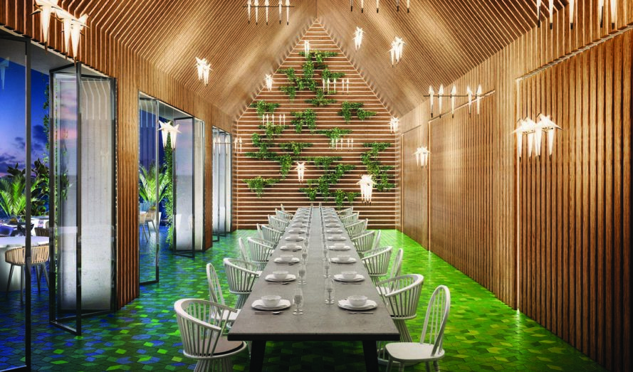 Arquitectónica, Marcel Wanders, Uribe & Schwarzkopf, green tower, Quito, Ecuador, Oh Residences, interior design, green architecture, patterns