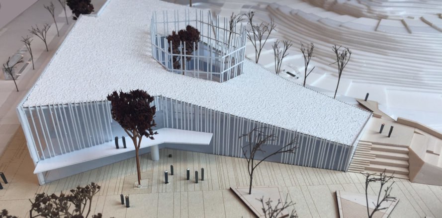 Bergsjön kulturhus, Sweco Architects, green roof, cultural center, Sweden, Gothenburg, green architecture, glass facade, atrium, public spaces, public square