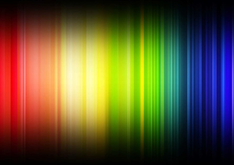 A band of color representing the color spectrum from red to blue