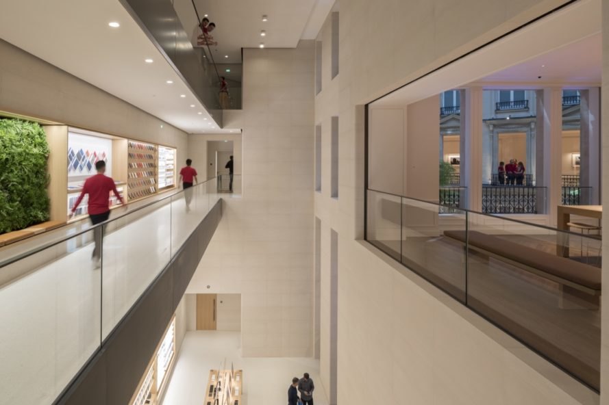 interior of store inside Champs-Élysées with open windows