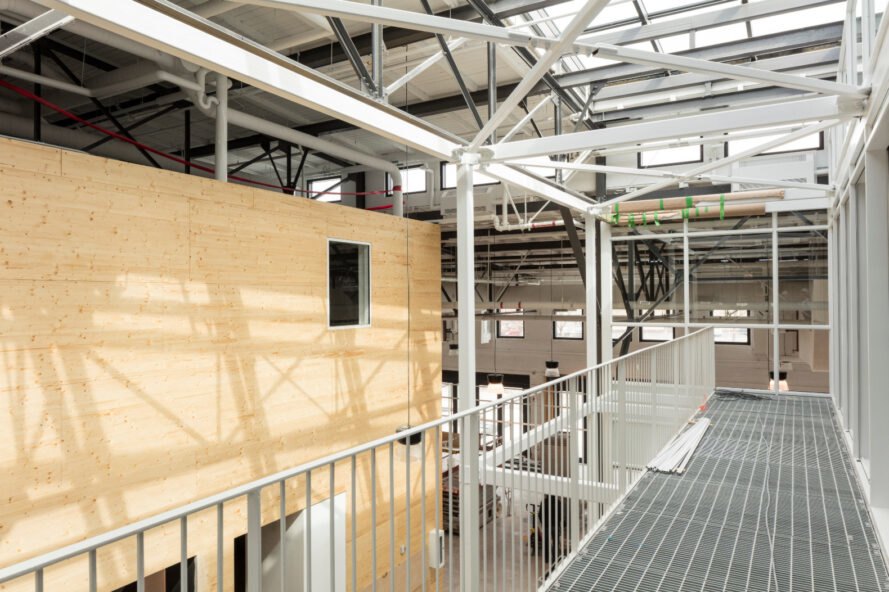 indoor market with mezzanine level