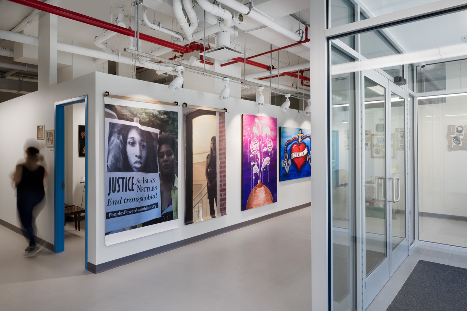 large art works on a white wall