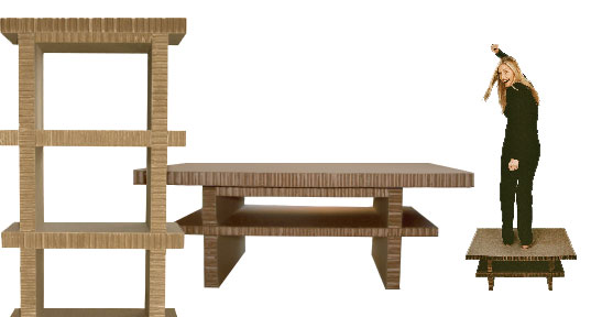 Cardboardesign, recycled cardboard furniture, tables, recycled corragated cardboard, honeycomb