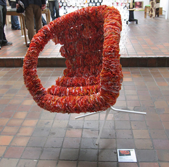 Ryan Frank, Traffic, [Re]Design, Inkuku chair, reclaimed plastic bags, recycled plastic bags