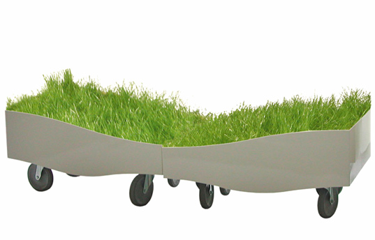 Matt Gagnon Nomad, Grass Chaise Lounge, Sustainable design, green design, brooklyn, grass lounger, modular seating, modular portable lounger