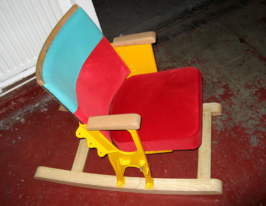 Rocky Chair, reclaimed cinema seats, Guy Arzy, salvaged furniture, Designers Block, 100% Design, London Design Festival, [Re]Design Exhibit, Kimberly Oliver