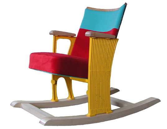 Guy Arzi, Rocky Chair, A Night at the movies - at home, reclaimed cinema seats, recycled cinema chairs