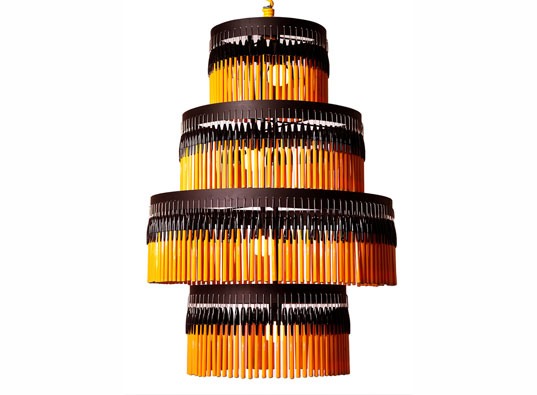 Volivik Lamp by En Pieza, Ballpoint Pen Chandelier, Recycled pen lamp, recycled pen chandelier