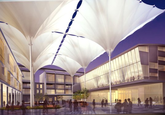 King Abdullah Petroleum Studies and Research Center, KAPSARC, riyadh, saudi arabia, zaha hadi, LEED, LEED Platinum, desert complex, research center, sustaianble building