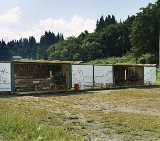 medical herbman cafe project, herbman, traveling garden, earthscape, japan, herbal medicine, shipping containers