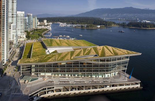 VCEC, Vancouver, architecture, sustainability, green roof, artifical reef, ecosystem, harbor, LMN, Olympics, XXI, winter, broadcasting, renovation, eco design
