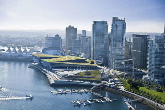 VCEC, Vancouver, architecture, sustainability, green roof, artifical reef, ecosystem, harbor, LMN, Olympics, XXI, winter, broadcasting, renovation, eco design