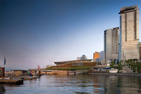 VCEC, Vancouver, architecture, sustainability, green roof, artifical reef, ecosystem, harbor, LMN, Olympics, XXI, winter, broadcasting, renovation, eco design