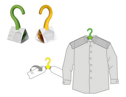 sustainable design, green design, green products, pet bottle hanger, rethink hanger, recycled materials