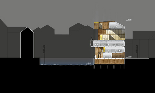 sustainable design, green design, the calls, leeds, uk, england, sustainable architecture, green building, rammed earth walls, david marchetti architects