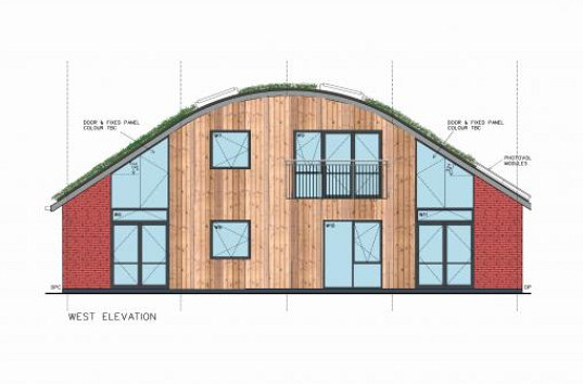 prefab, prefab friday, sedum, green roof, living roof, solar energy, photovoltaics, daylighting, affordable housing, low income housing, london, UK, hillingdon, Birchway, Birchway Eco Community, sustainable building, eco design, green design