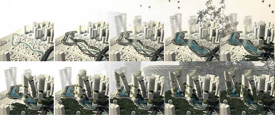 evolo, evolo skyscraper competition, 2010 evolo skyscraper competition, water purification, jakarta, ciliwung recovery project, affordable housing, low-income housing, sustainable building, eco design, green design, pollution, water issues, skyscraper, eco skyscraper