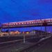 pedestrian bridge, ped bridge, france, tschumi, hugh dutton, la roche-sur-yon, lattice structure, footbridge, rail lines, rail transporation, pedestrian friendly, eco design, pedestrian friendly design