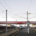 pedestrian bridge, ped bridge, france, tschumi, hugh dutton, la roche-sur-yon, lattice structure, footbridge, rail lines, rail transporation, pedestrian friendly, eco design, pedestrian friendly design