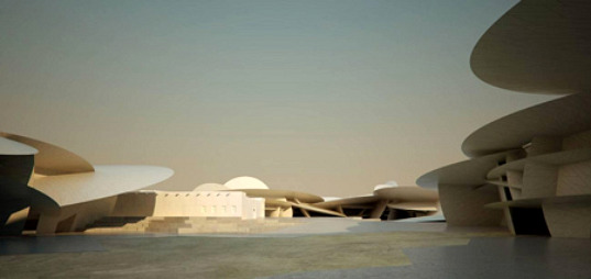 jean nouvel, qatar museum authority, national museum of qatar, qatar, bedouin, LEED certification, LEED silver, native landscaping, desert, desert architecture, eco design, green design, sustainable building