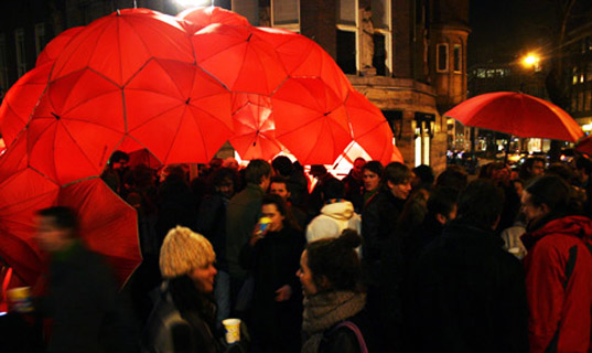 sustainable design, green design, green building, experimental architecture, bucky bar, dus architects, studio for unsolicited architecture, recycled materials, recycled umbrella building