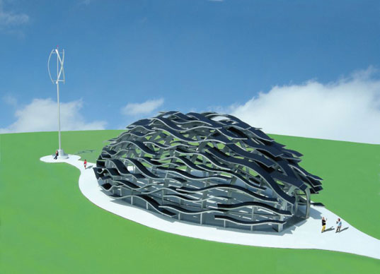 eco wine pavilion, sustainable building, sustainable design, sustainable architecture, eco design, green design, michael jantzen, wine, solar power