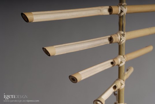 igendesign, flow public light, wind powered lighting, wind powered lamps, LED lighting, bamboo lighting, bamboo lamps, bamboo, Columbia