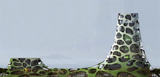 tent tower, ofis architecture, armenia, architecture, mercedes benz, green design