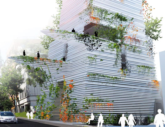 donald shek, omotesando fashion museum, omotesando, tokyo, fashion, green design, sustainable design, eco design, green architecture, daylighting, semi transparent skin, sky garden, museum design
