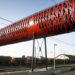 pedestrian bridge, ped bridge, france, tschumi, hugh dutton, la roche-sur-yon, lattice structure, footbridge, rail lines, rail transporation, pedestrian friendly, eco design, pedestrian friendly design