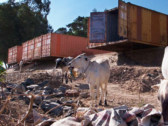 eco design, green design, sustainable design, prefab housing, prefabricated housing, salam centre, sudan, tam architects, shipping container, container houses, shipping container architecture