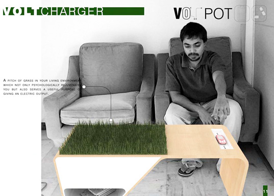 Nectar Designs, VoltPot, Microbial Fuel Cells, Sustainable Design, Green Design, Sustainable Interiors, Charging Station, MFC's