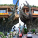japanese treehouse restaurant, naha harbor diner, crazy treehouse restaurant, onoyama park, banyan town, banyan treehouse, green home, green design, green restsurant, tree house