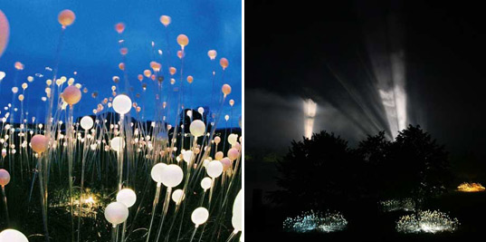 bruce munro, field of light, fiber optic installation, eden project, energy efficient lighting, green design, sustainable design, uk lighting