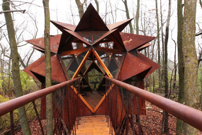 treehouse, tree house, geodesic treehouse,o2 sustainability treehouse, dustin feider, tree house architecture, treehouse, green building, green design, green design, eco design