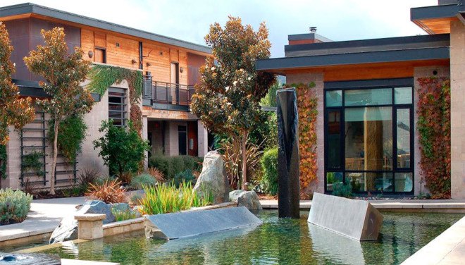 Bardessono Eco Resort and Spa Courtyard, Bardessono resort, Bardessono, Napa eco resort, Bardessono Eco Resort and Spa, green resort, eco resort, CA eco resort, california green resort, LEED certified eco resort, Napa eco resort, Napa green resort, Napa eco spa, St. Helena eco resort, St. Helena Eco spa, green spa