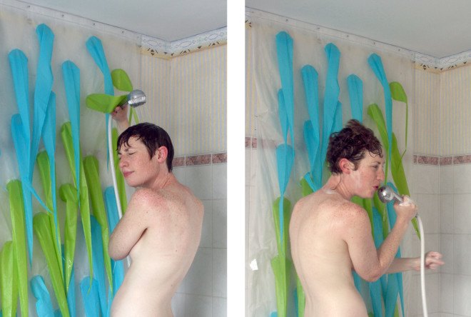 eco warrior, eco warrior shower curtain, water saving, water saving devices, drought, shorter showers, preventing water waste, spiky, spiky shower curtain, spiky shower, fighting waste, fighting water waste