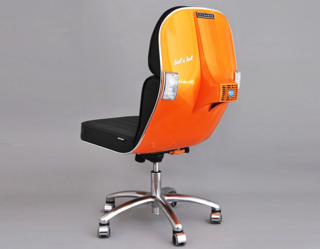 vespa, bel and bel, upcycling, green furniture, recycled furniture, vespa chairs, sustainable design, green design, recycled vespa chair, vespa scooters, vespa, green interiors