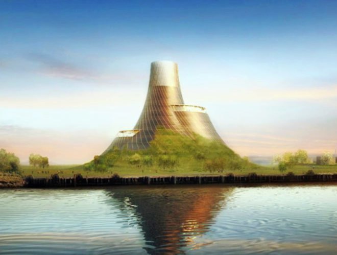 Teesside power plant, propose biomass power plant, conceptual art, power plant conceptual rendering, Teesside power plant
