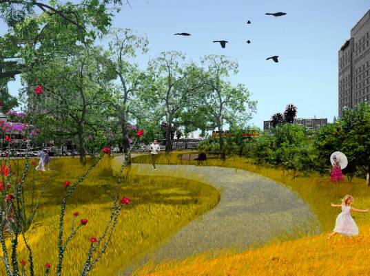 Park 101, highway 101, los angeles, la, urban park, urban development, public park, open space, california, caltrans, eco design, green design, sustainable building