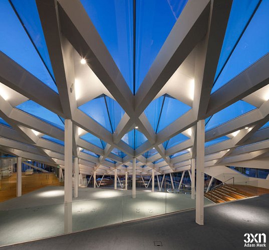 middlefart savings bank, bank, 3xn, energy efficient design, energy efficient heating and cooling, hydronic system, radiant floor heating, skylights, daylighting, eco design, green design, sustainable building