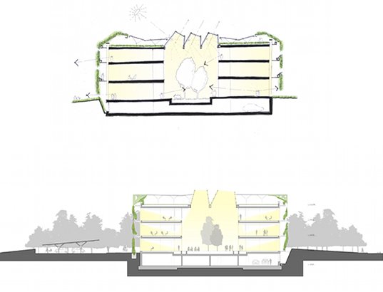 studiodosi, italy, parma, province of parma, exoskeleten, double skinned building, living exoskeleton, living walls, vegetated walls, natural ventilation, daylighting, skylights, solar energy, solar power, zero carbon, carbon neutral, design proposal, green building, eco design, green design, sustainable building